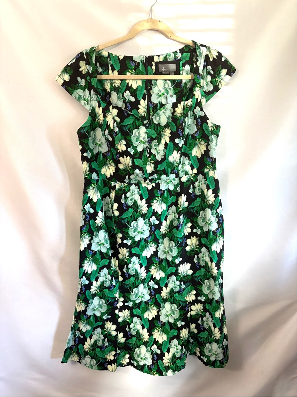 NWT Anthropologie The Cecily Floral Green Sweetheart Midi Dress Size 2X - Picture 5 of 11